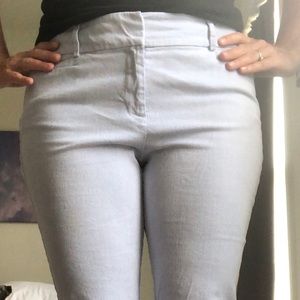 Loft seersucker thin striped crop pants